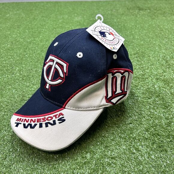 Minnesota Twins Hat Blue White Strap Back Mens NWT Deadstock All Over Print - Picture 1 of 6